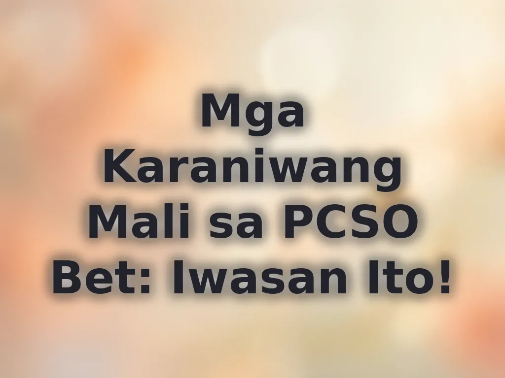 Common Betting Mistakes