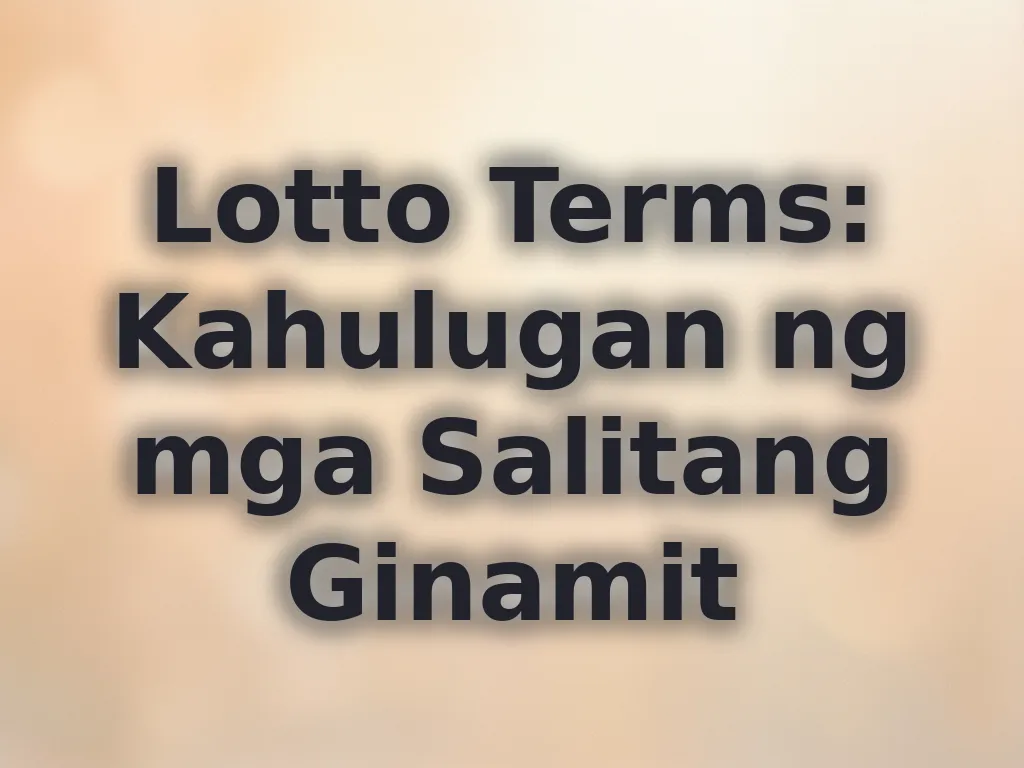 Lotto Terms